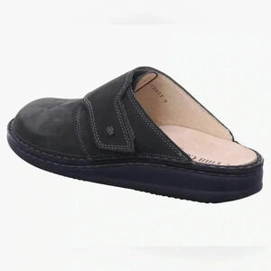 FINN COMFORT Men’s Black Venice Leather Mule Shoes Size EUR 42